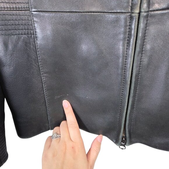 Vintage Y2K Black Lamb Leather Zip Up Jacket - Picture 11 of 12